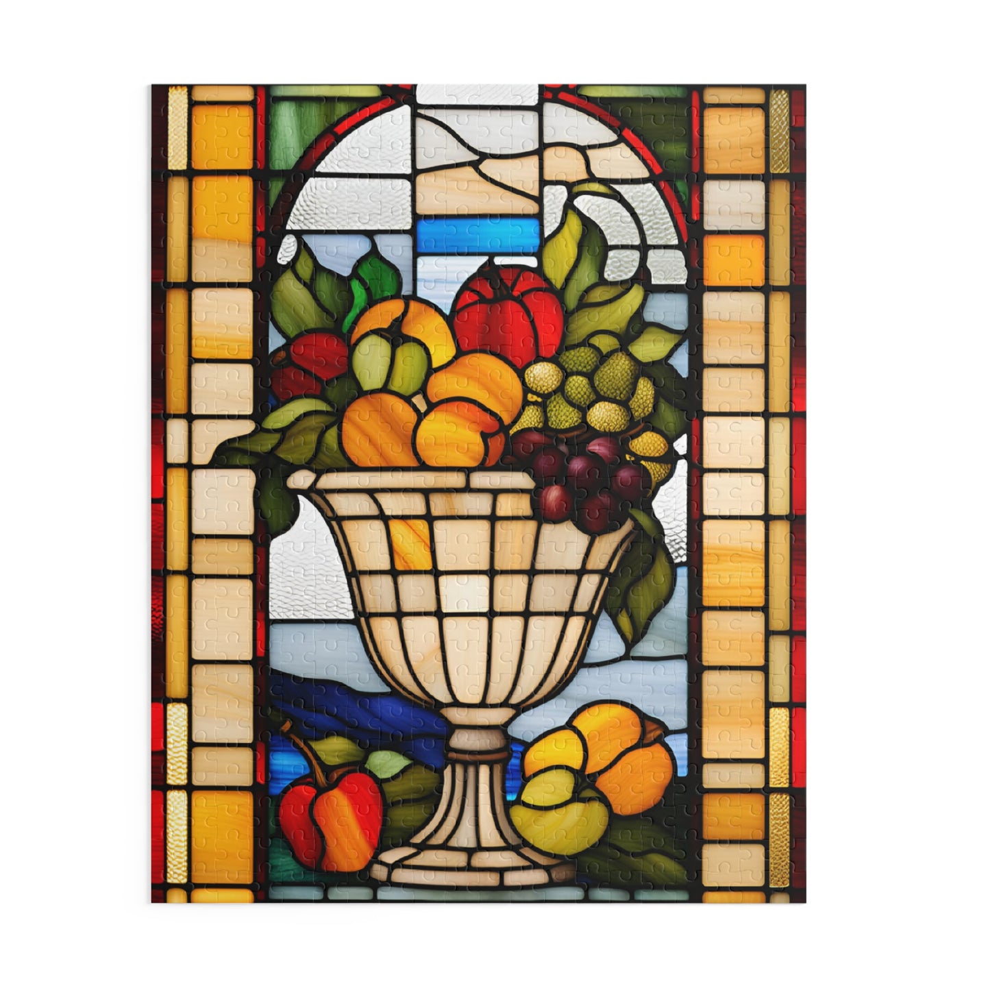 Stained Glass Harvest Cornucopia Puzzle (120, 252, 500-Piece)