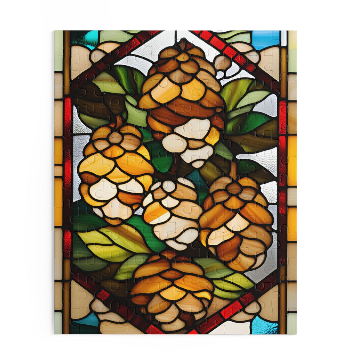 Stained Glass Pinecone Puzzle (120, 252, 500-Piece)