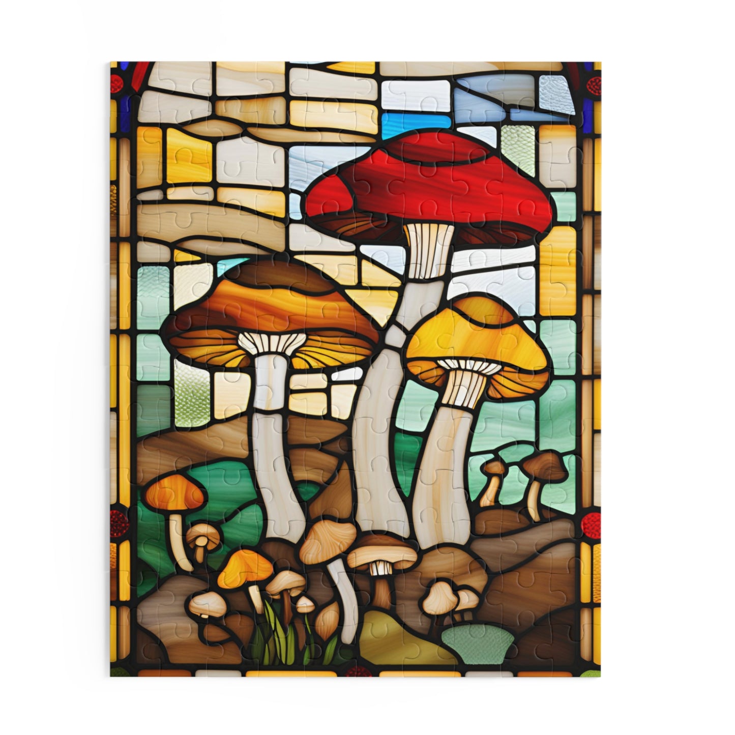 Stained Glass Mushroom Puzzle (120, 252, 500-Piece)