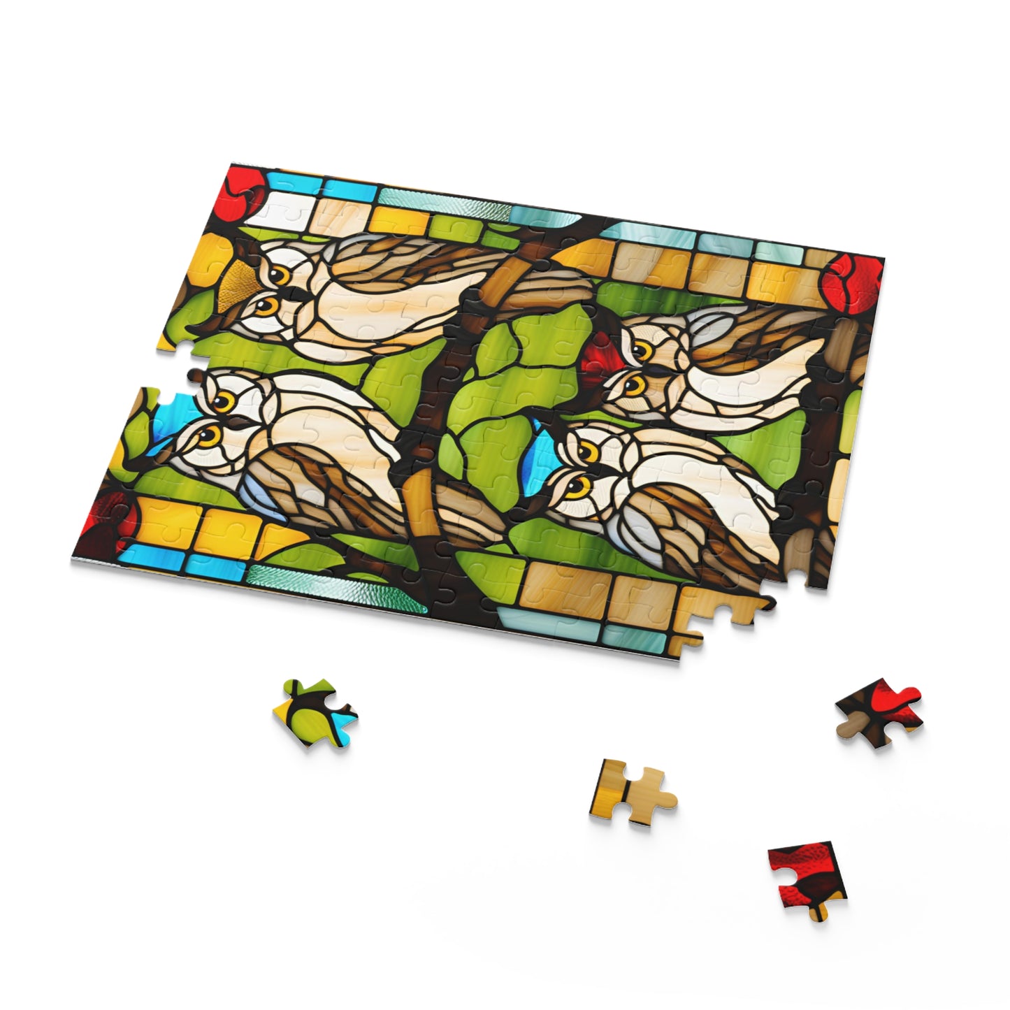 Stained Glass Owl Puzzle (120, 252, 500-Piece)
