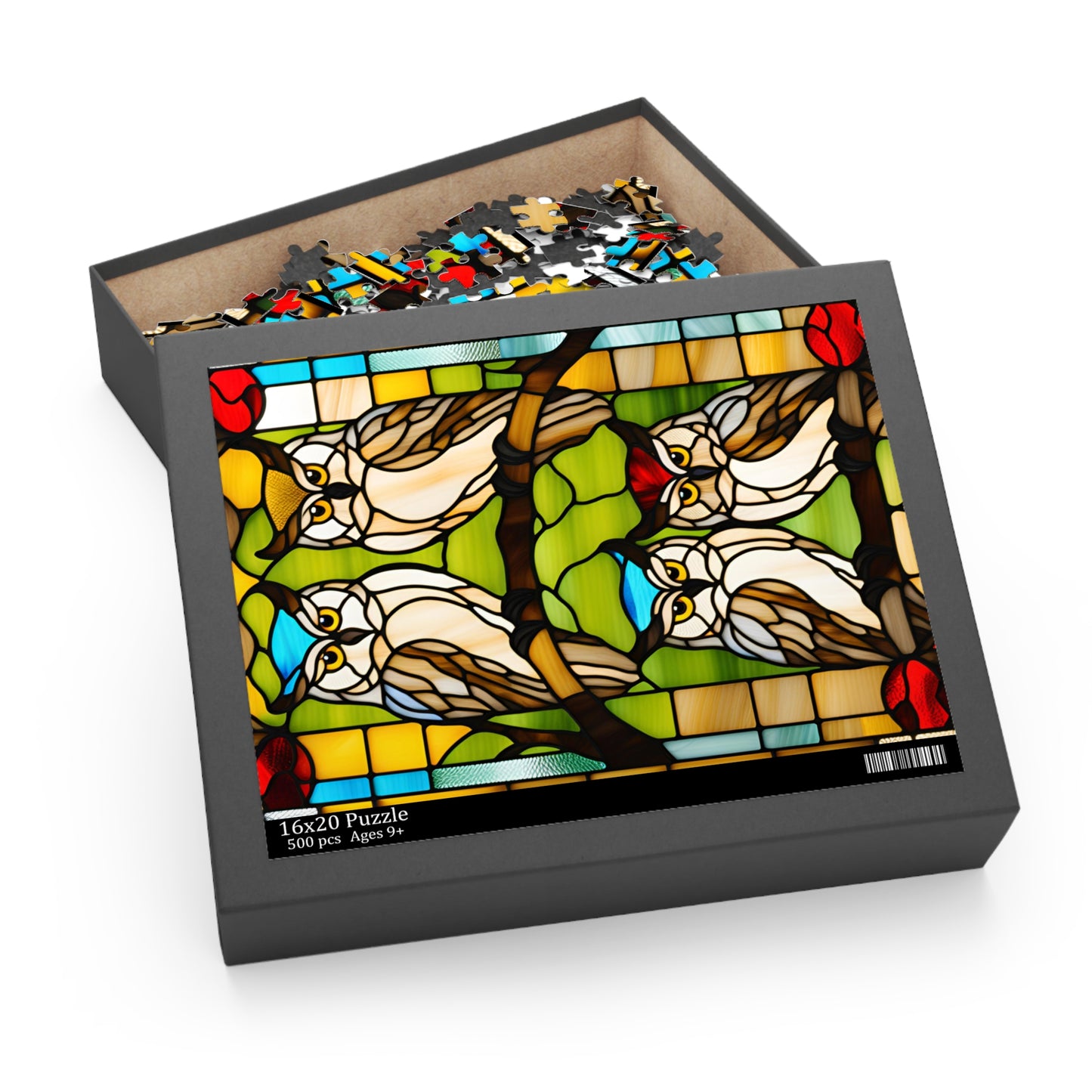 Stained Glass Owl Puzzle (120, 252, 500-Piece)
