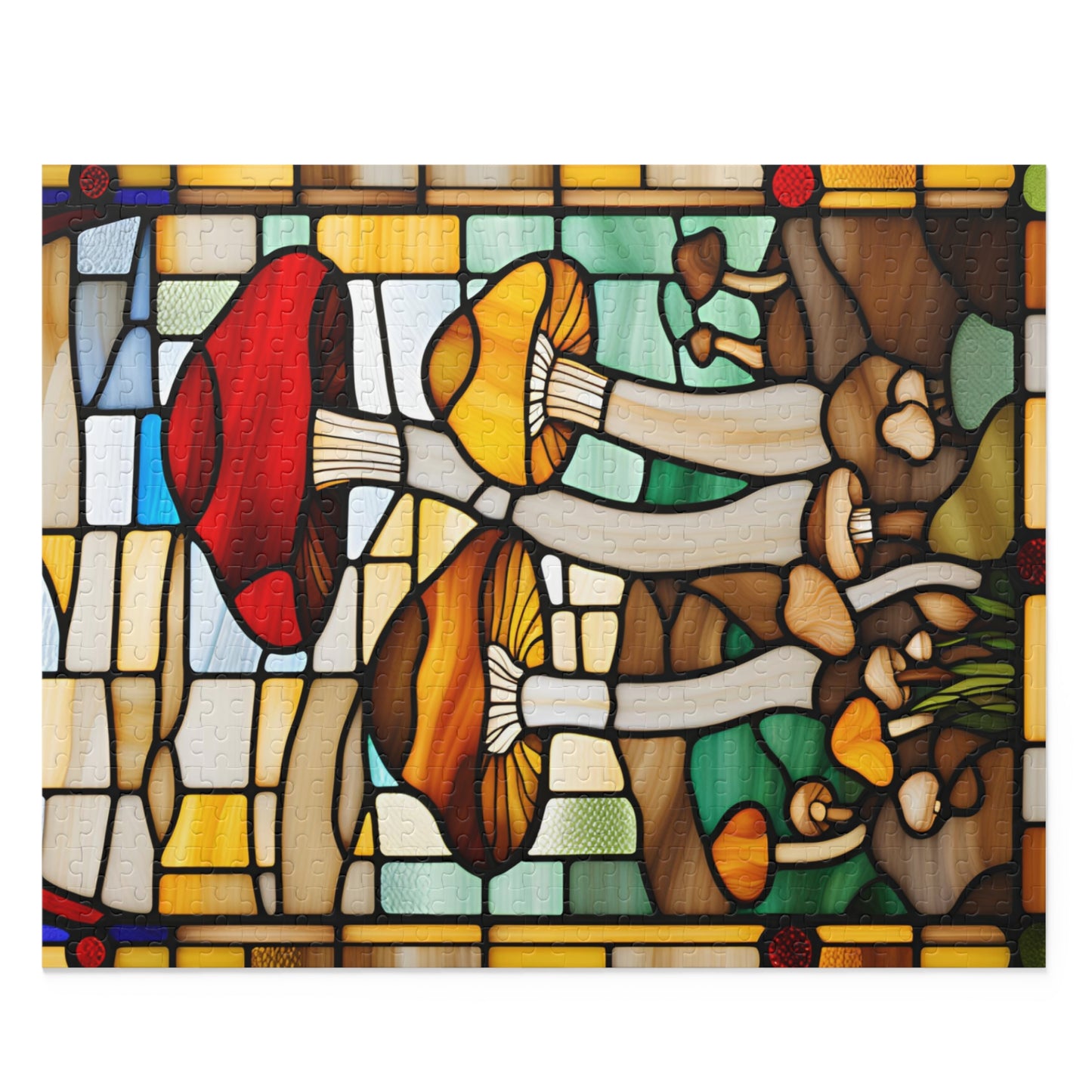 Stained Glass Mushroom Puzzle (120, 252, 500-Piece)