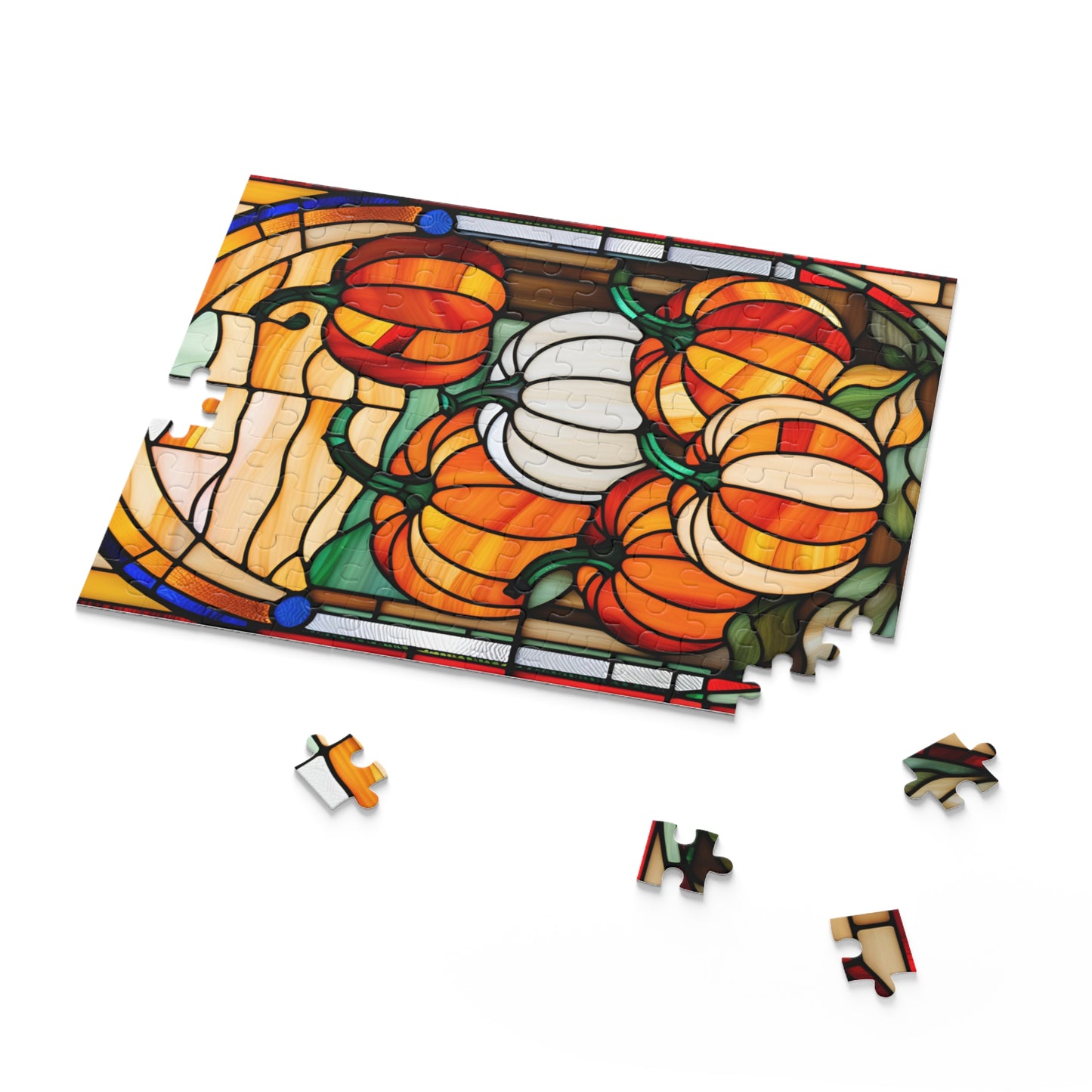 Stained Glass Pumpkin Puzzle (120, 252, 500-Piece)