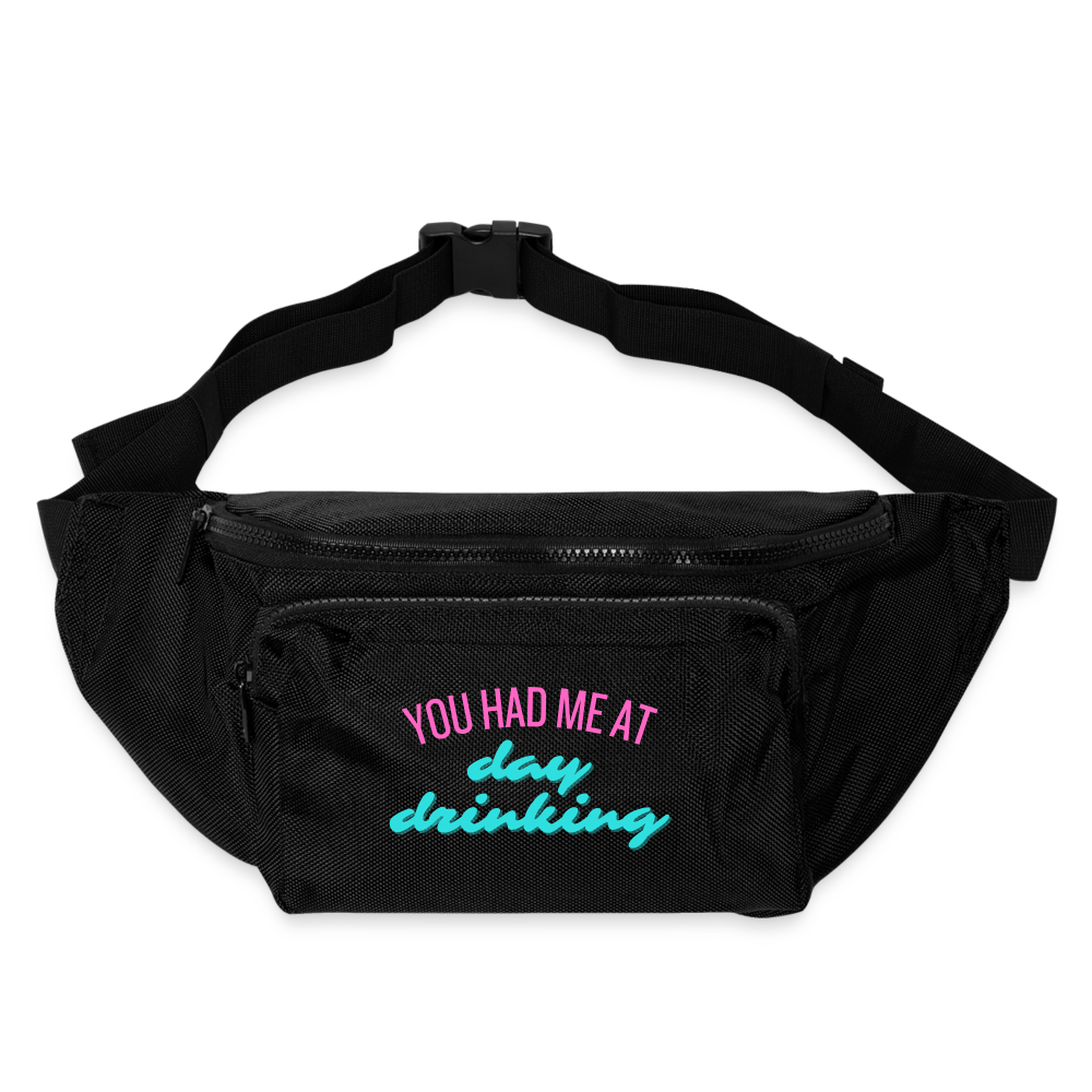 You Had Me At DAY DRINKING Crossbody Hip Bag - black