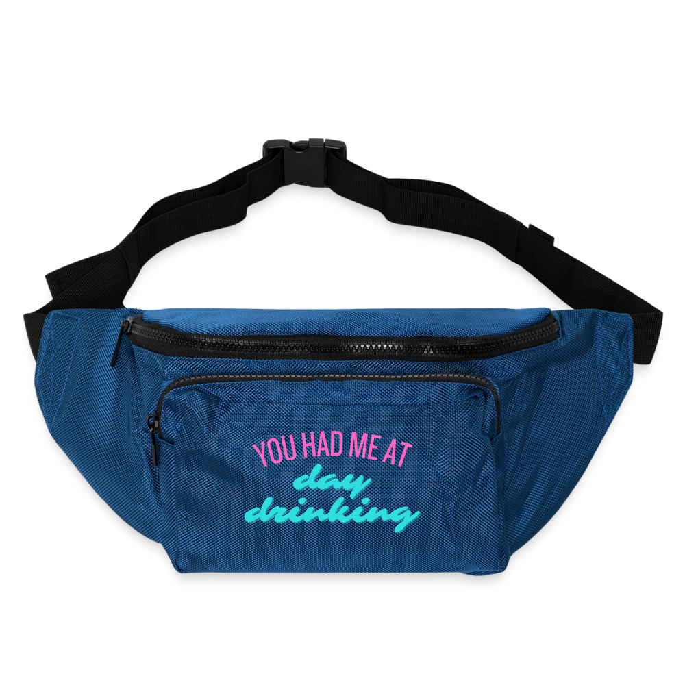 You Had Me At DAY DRINKING Crossbody Hip Bag - blue
