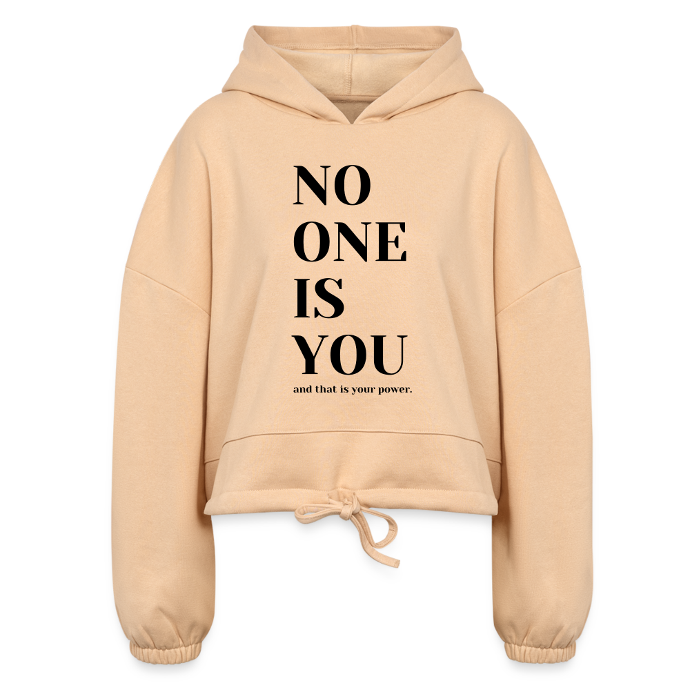 No One Is You - Cropped Hoodie - nude