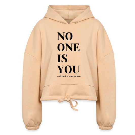 No One Is You - Cropped Hoodie - nude