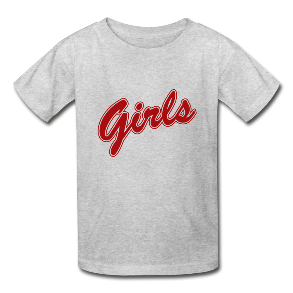 Girls Red Youth Tagless T-Shirt - heather gray