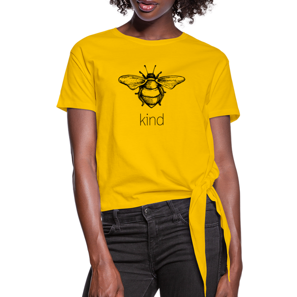 Bee Kind Women's Knotted T-Shirt - sun yellow