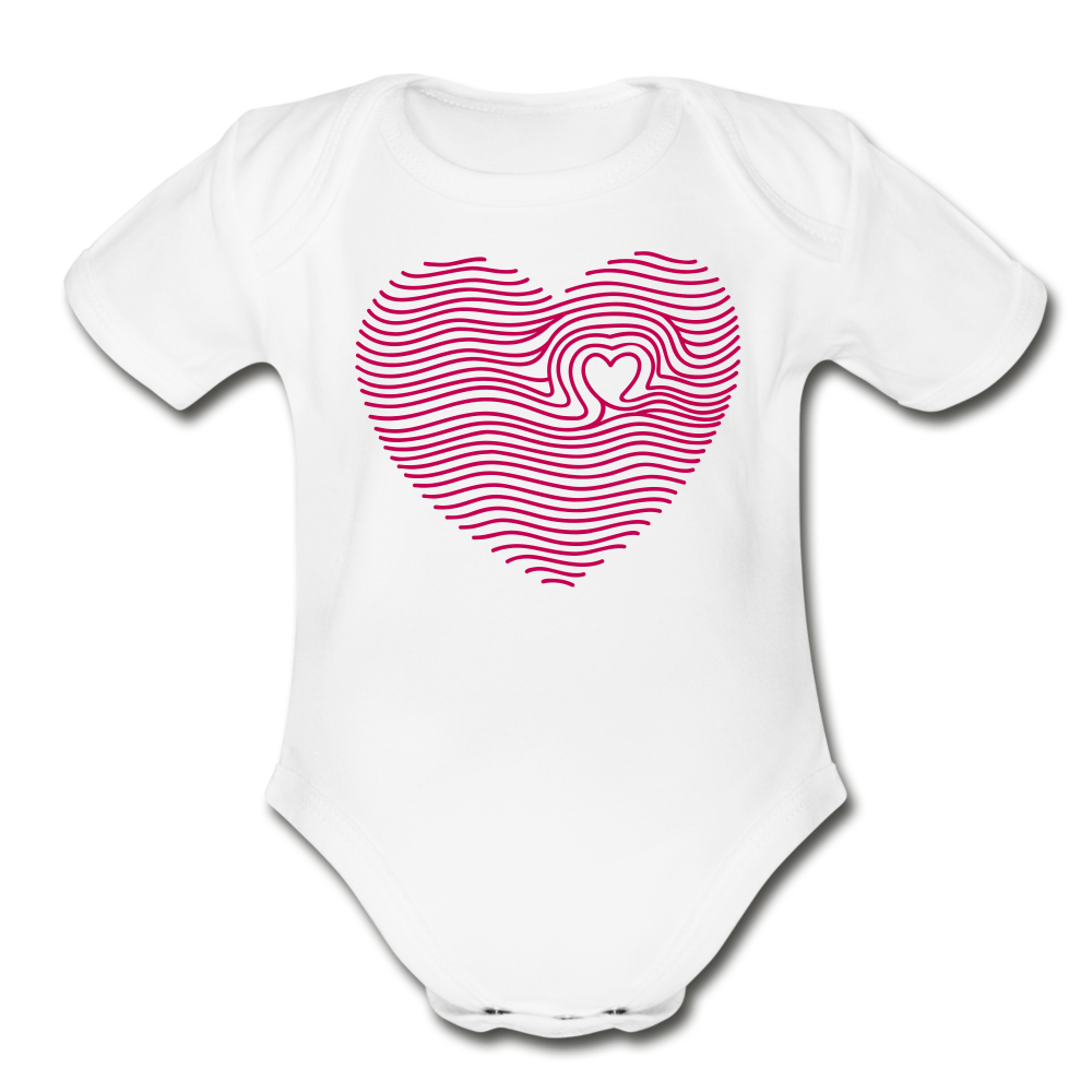 Fingerprint Heart Bodysuit - white