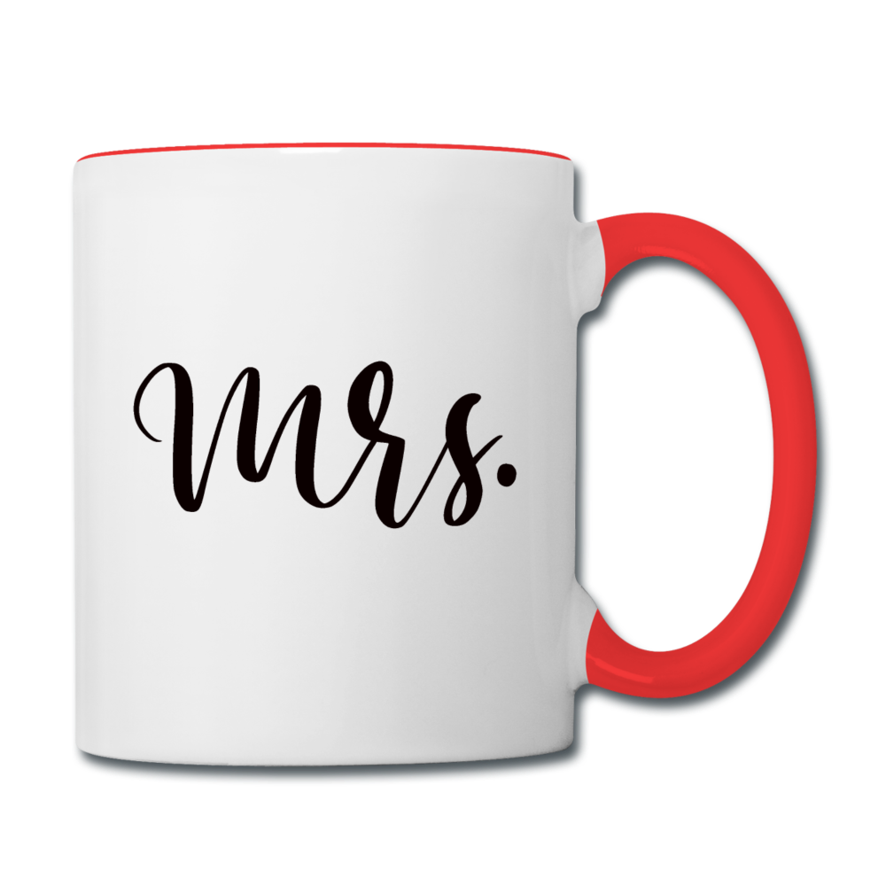 Mrs. Contrast Coffee Mug - white/red