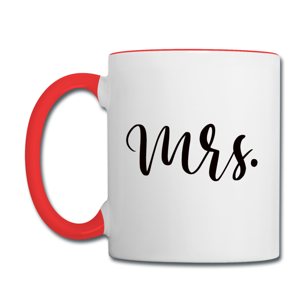 Mrs. Contrast Coffee Mug - white/red