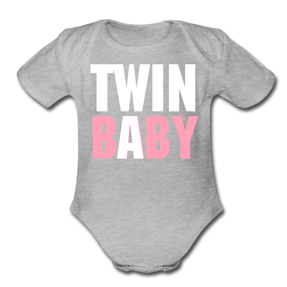 Organic Short Sleeve Baby Bodysuit - heather gray