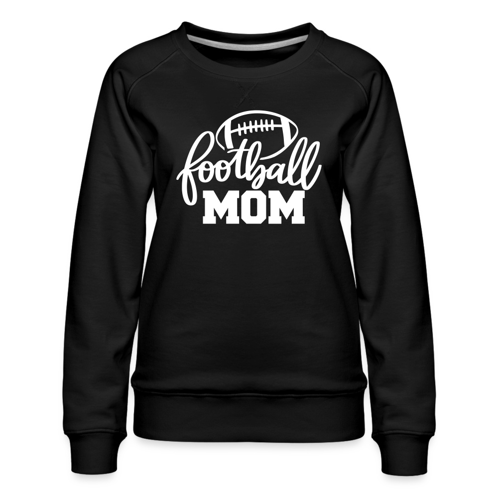 B/W Football Mom Premium Sweatshirt - black
