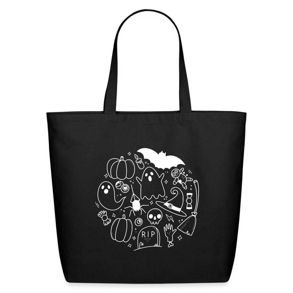 Spooky Eco-Friendly Cotton Tote - black