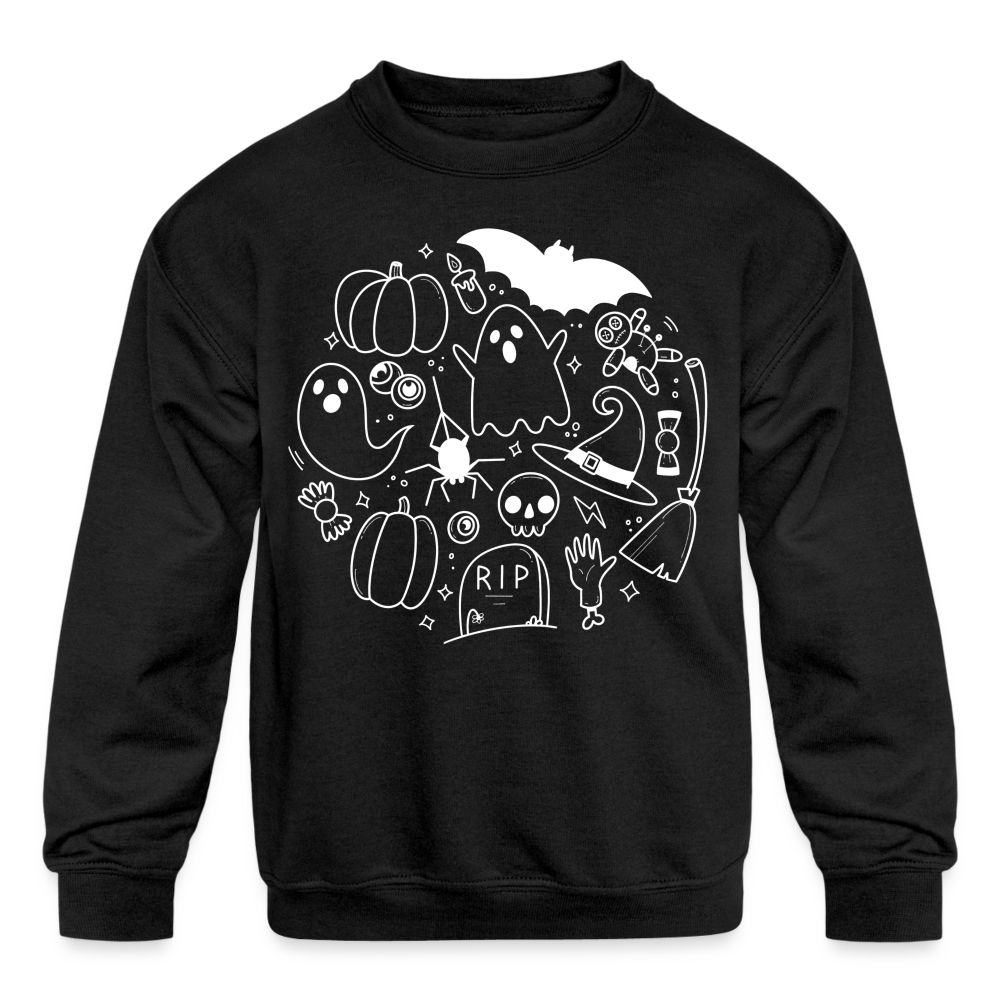 Kids' Spooky Crewneck Sweatshirt - black