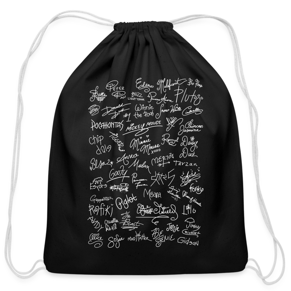 Mouse Crew Cotton Drawstring Bag - black