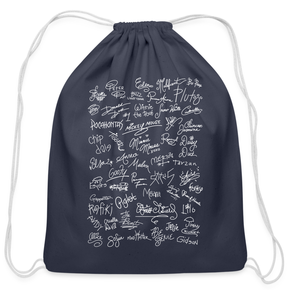 Mouse Crew Cotton Drawstring Bag - navy