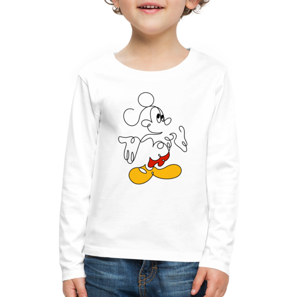 Mouse Crew Kids' Premium Long Sleeve T-Shirt - white