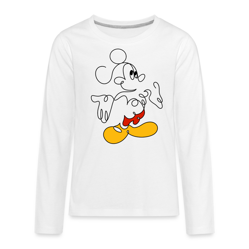 Mouse Crew Kids' Premium Long Sleeve T-Shirt - white