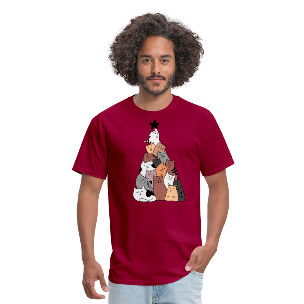 Holiday Cat Tree Classic T-Shirt - dark red