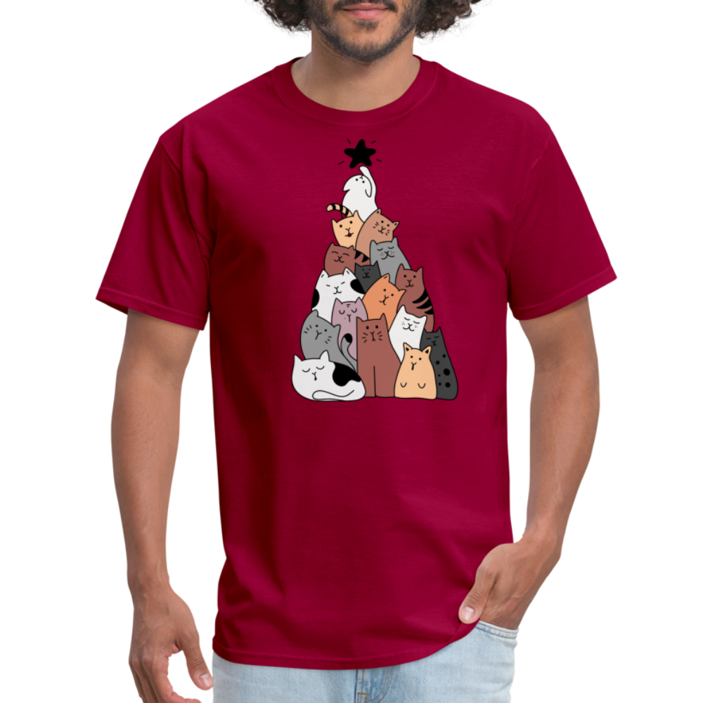 Holiday Cat Tree Classic T-Shirt - dark red