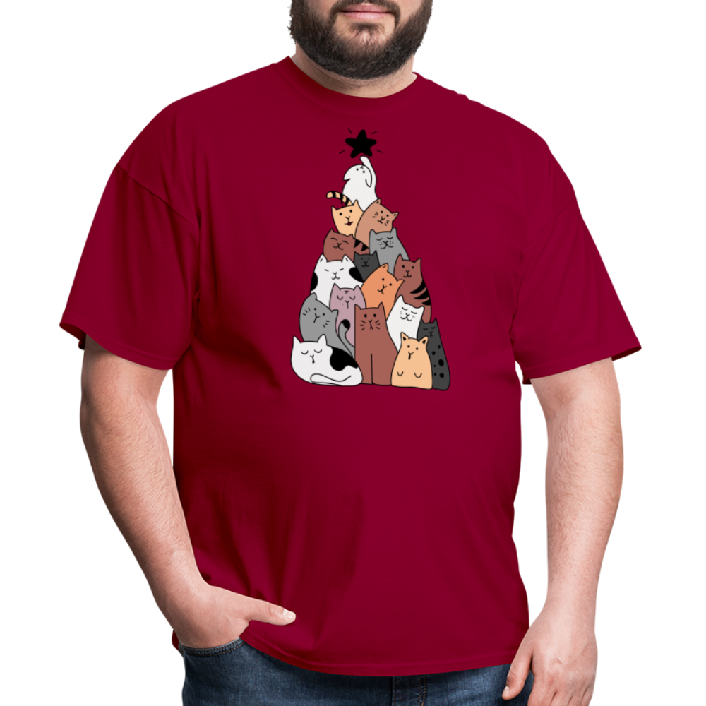 Holiday Cat Tree Classic T-Shirt - dark red