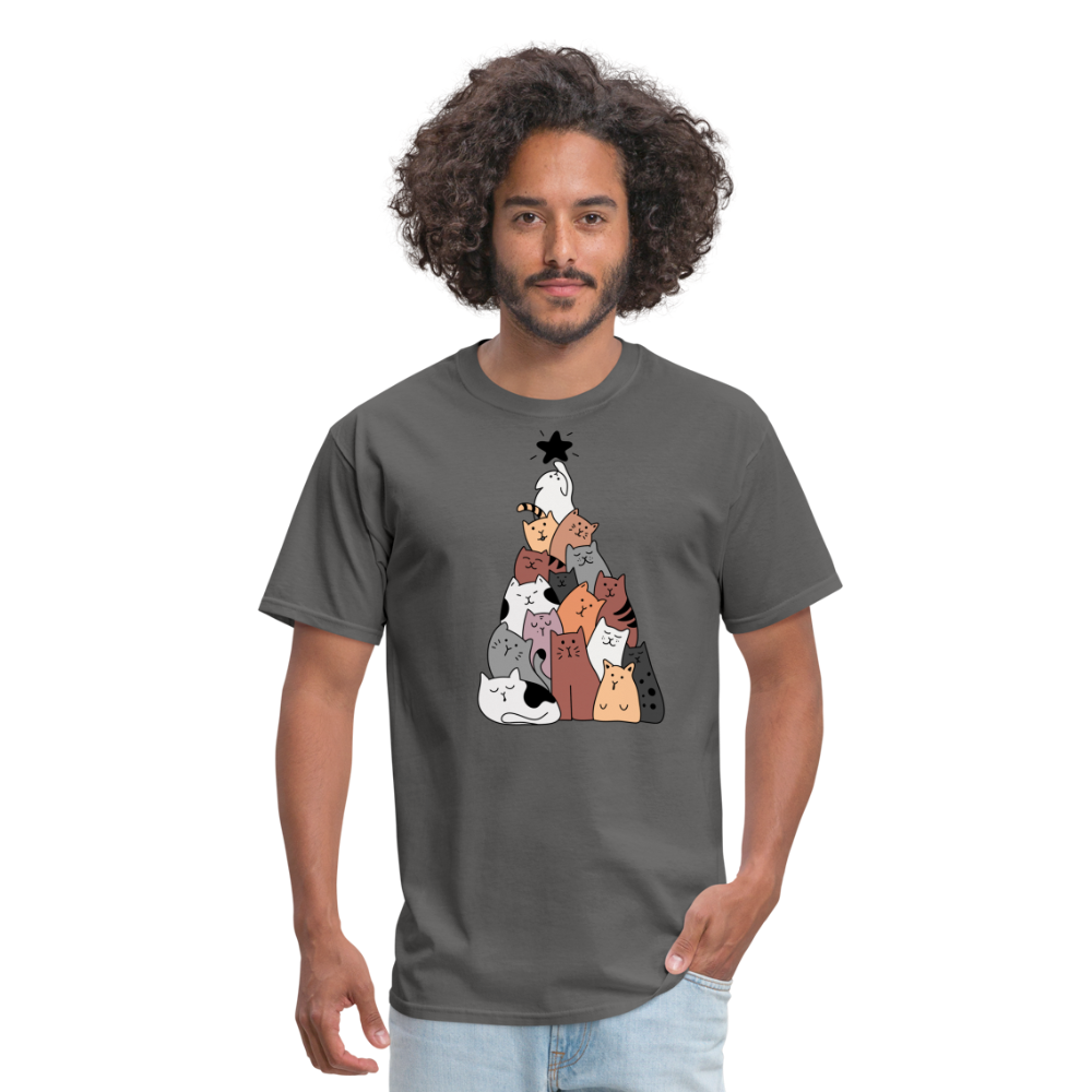 Holiday Cat Tree Classic T-Shirt - charcoal