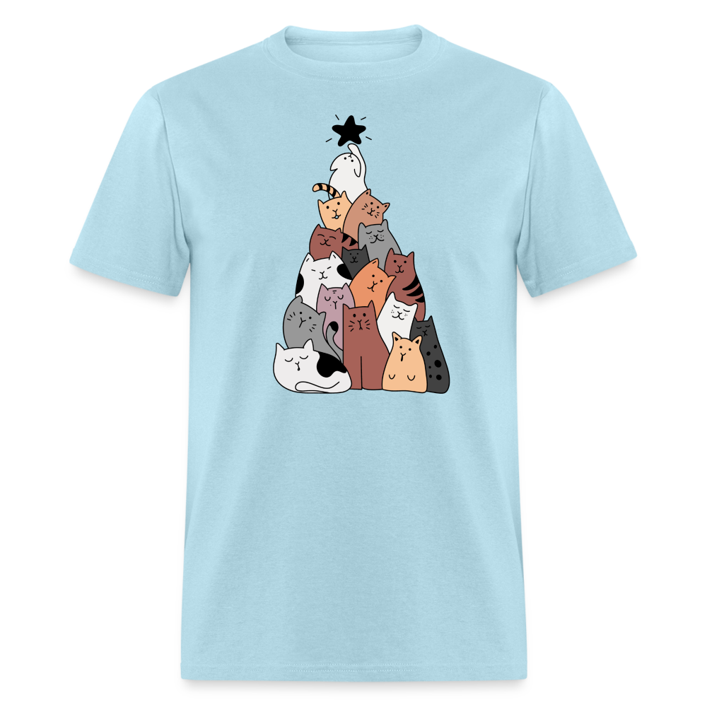 Holiday Cat Tree Classic T-Shirt - powder blue