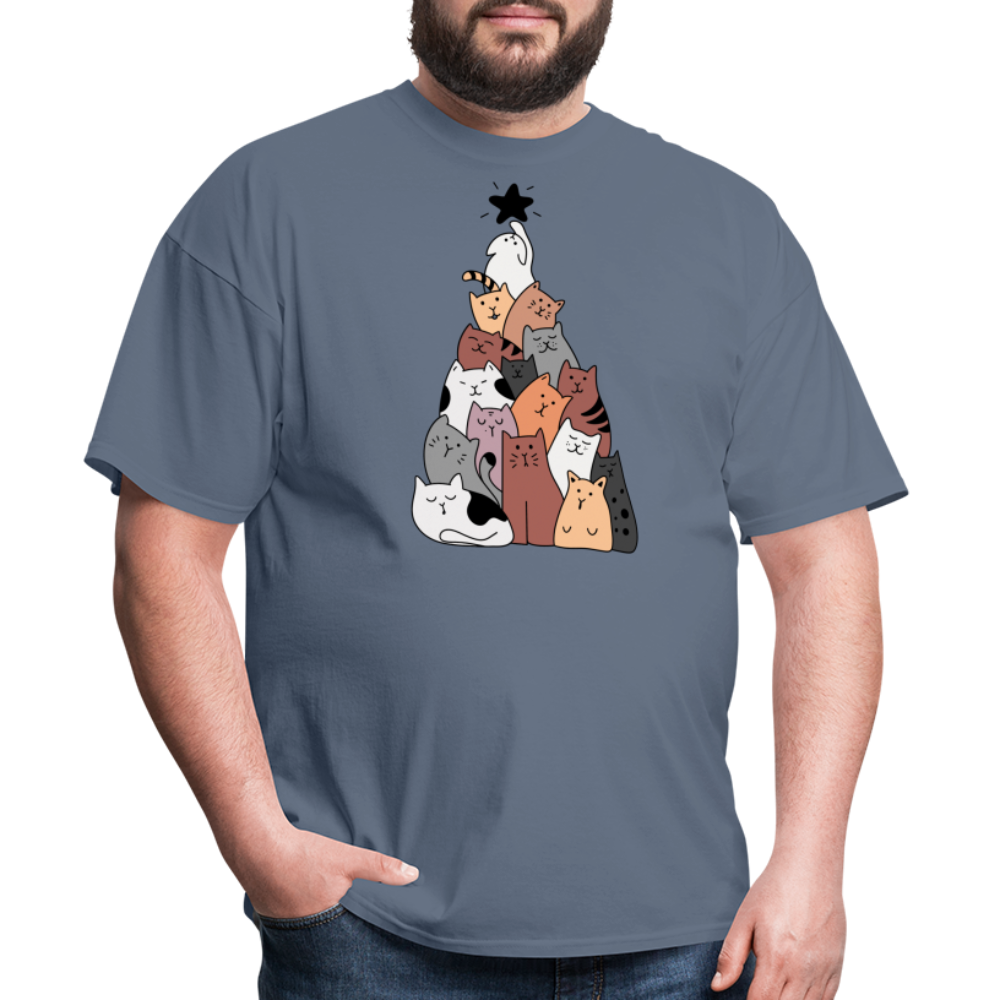 Holiday Cat Tree Classic T-Shirt - denim