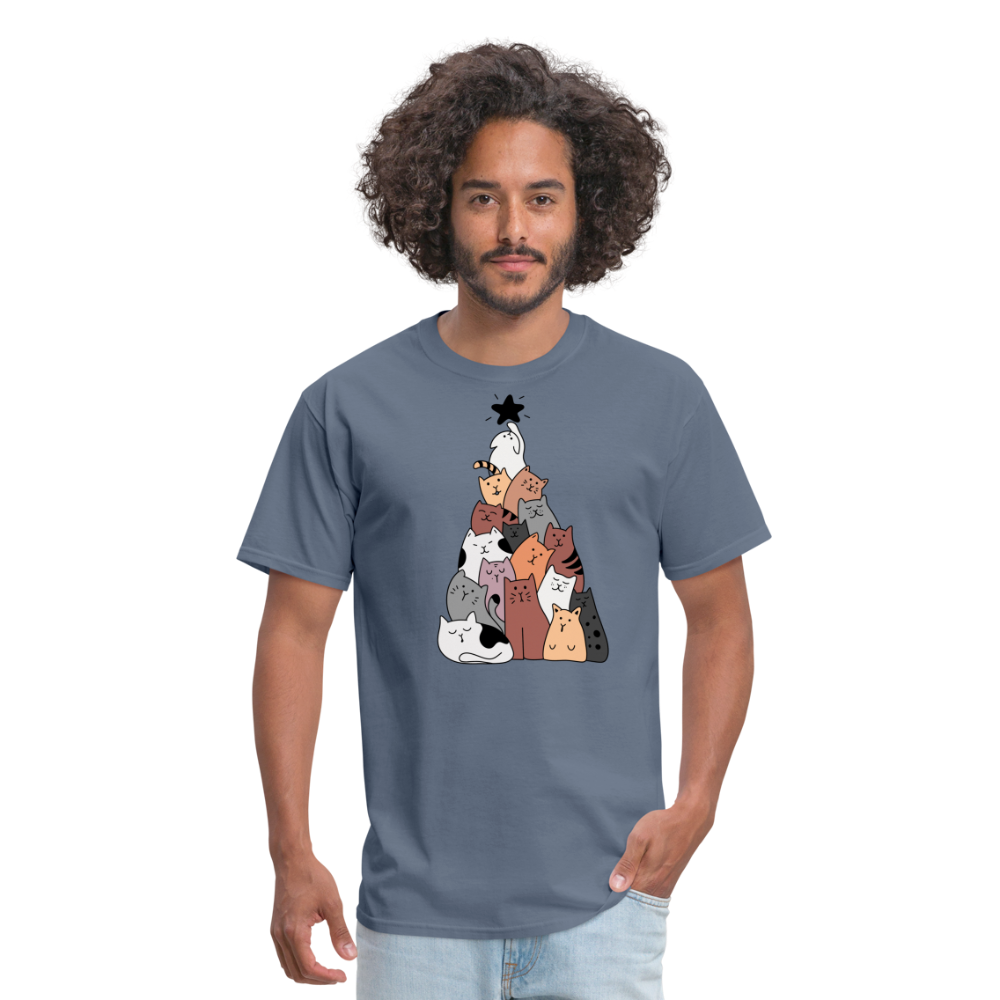 Holiday Cat Tree Classic T-Shirt - denim