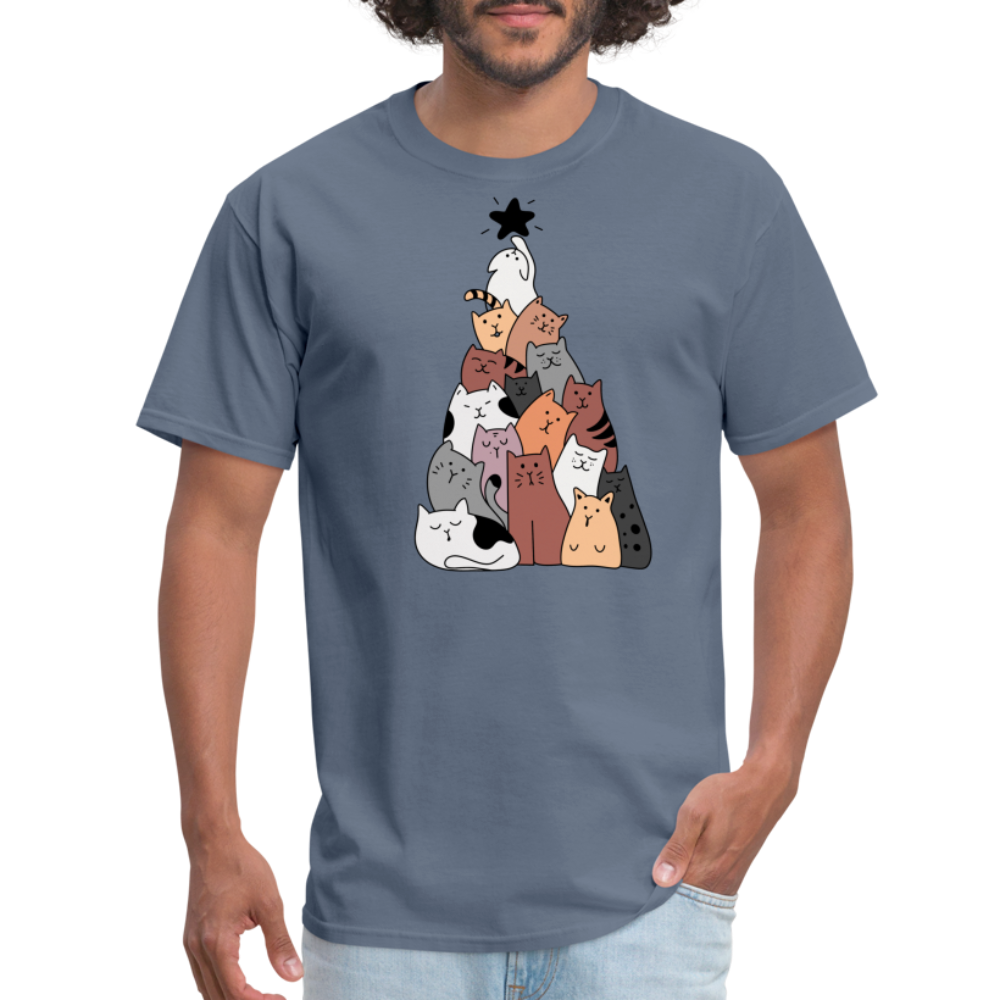 Holiday Cat Tree Classic T-Shirt - denim