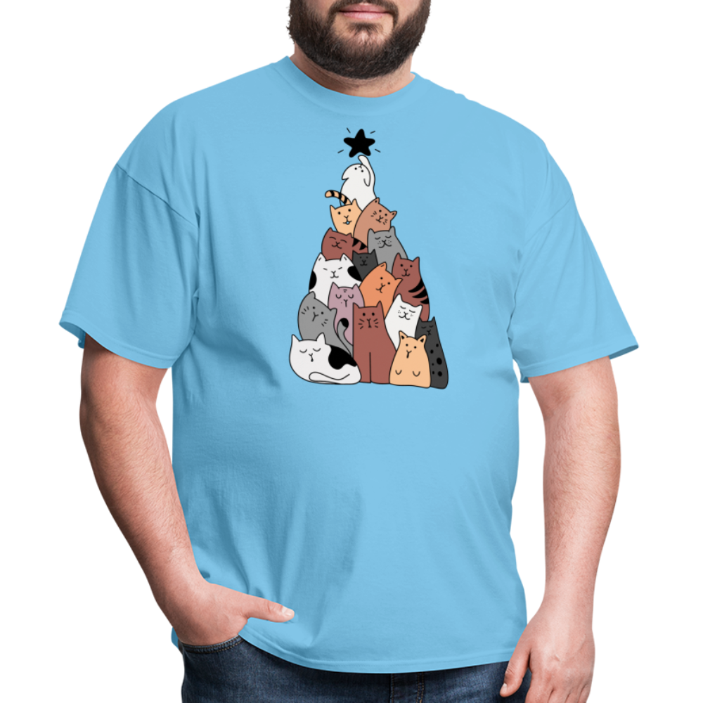 Holiday Cat Tree Classic T-Shirt - aquatic blue