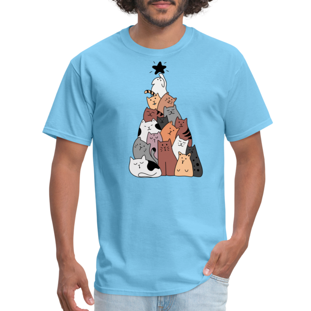 Holiday Cat Tree Classic T-Shirt - aquatic blue