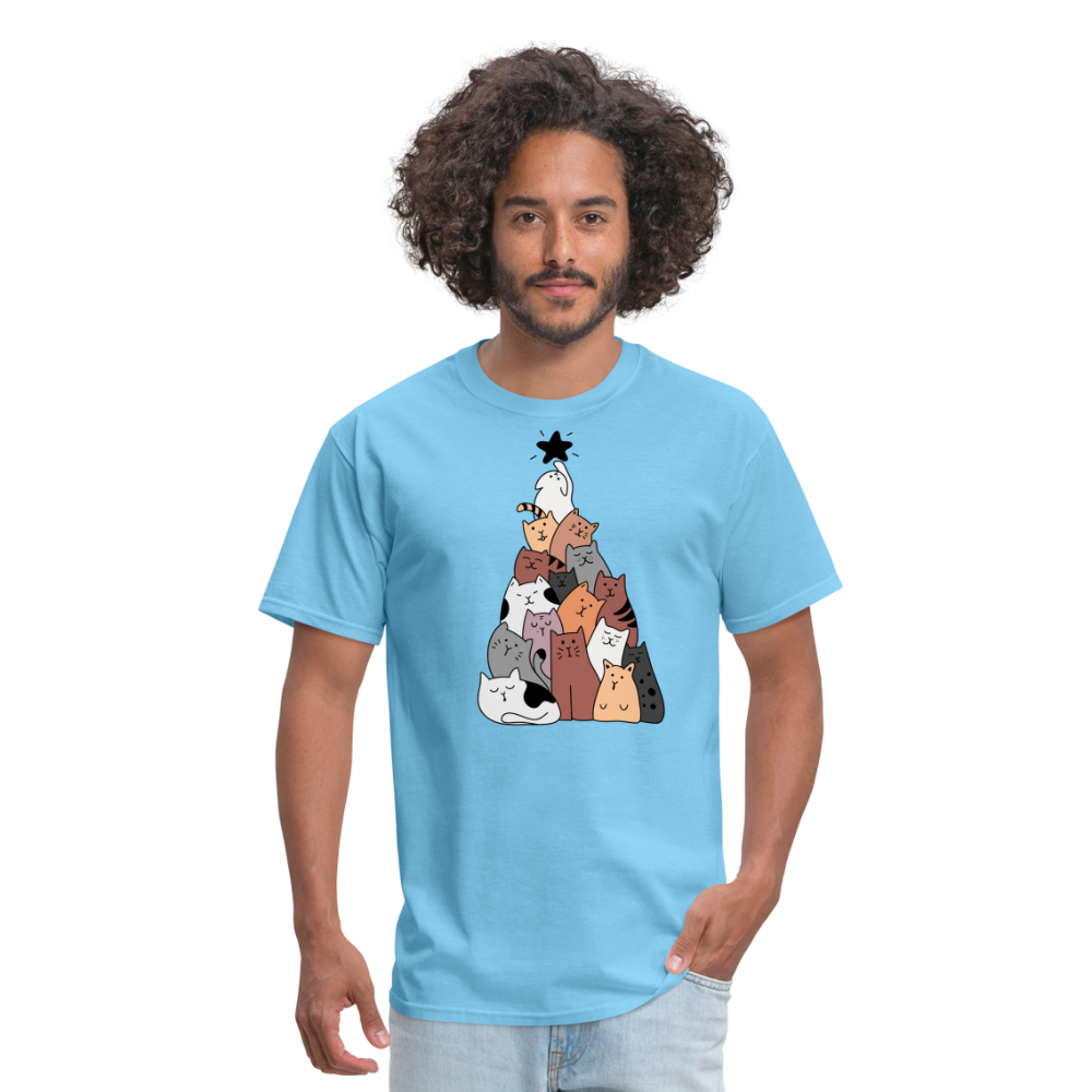 Holiday Cat Tree Classic T-Shirt - aquatic blue