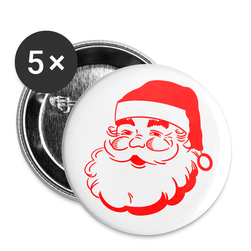 Santa Buttons large 2.2'' (5-pack) - white