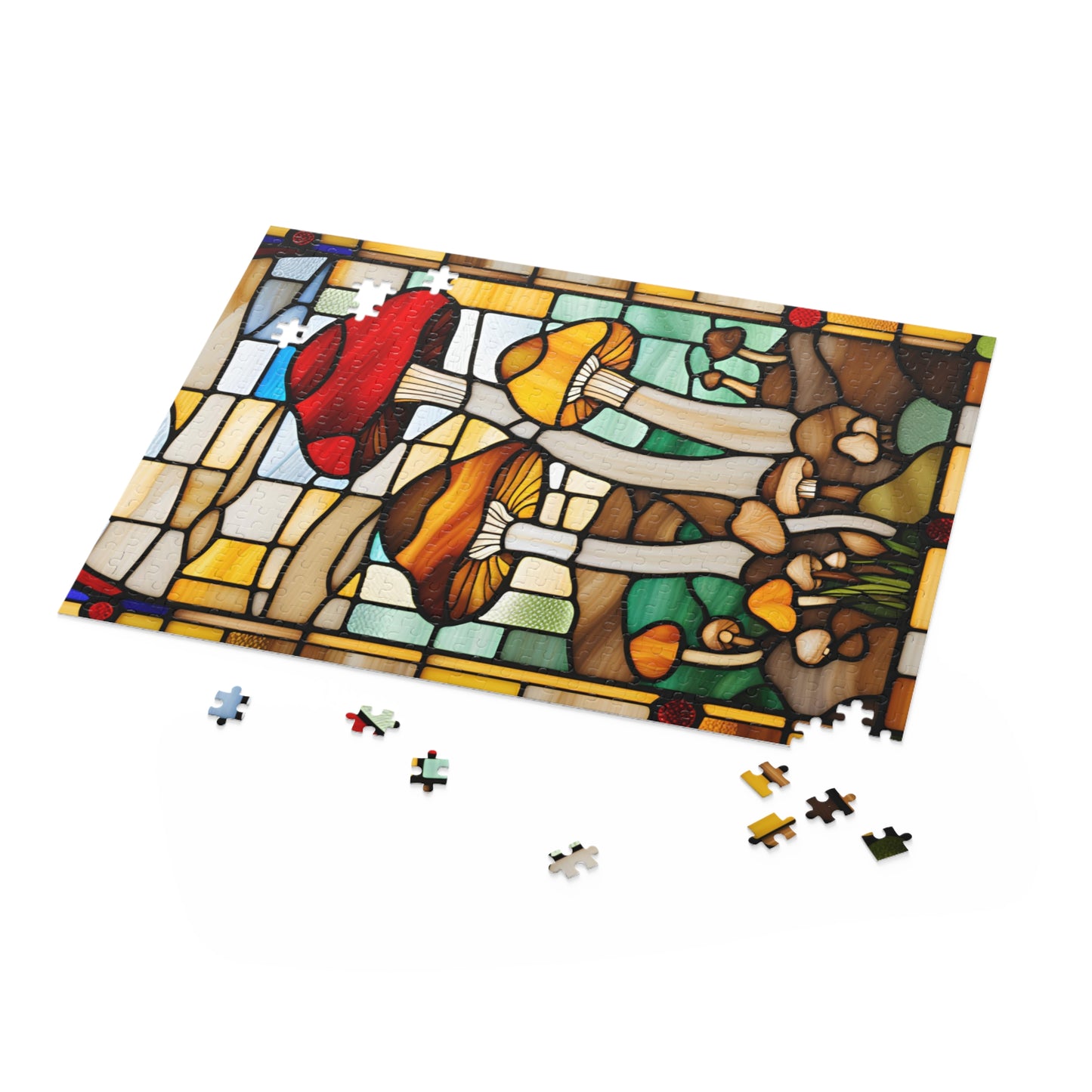 Stained Glass Mushroom Puzzle (120, 252, 500-Piece)