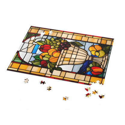 Stained Glass Harvest Cornucopia Puzzle (120, 252, 500-Piece)