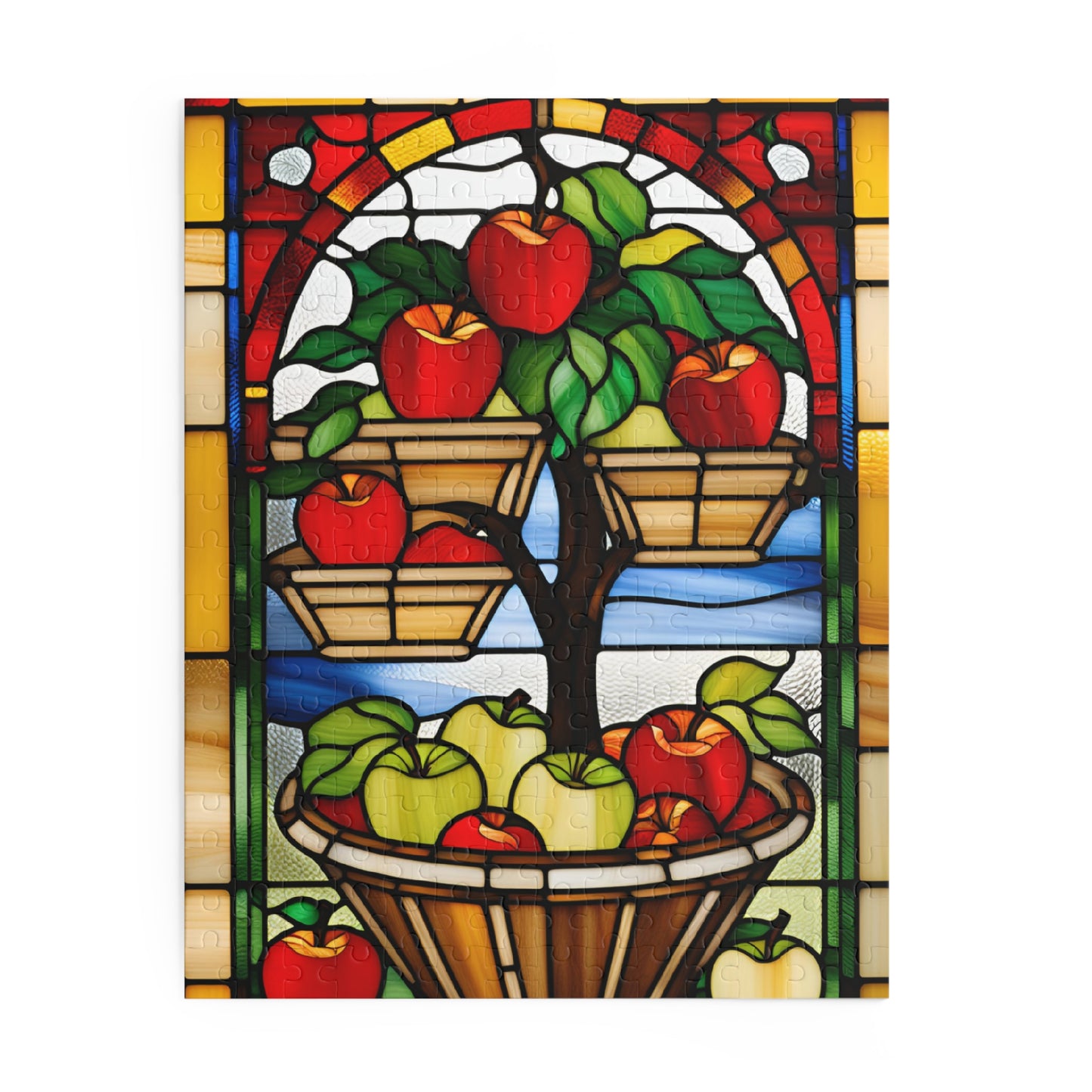 Stained Glass Apple Picking Puzzle (120, 252, 500-Piece)