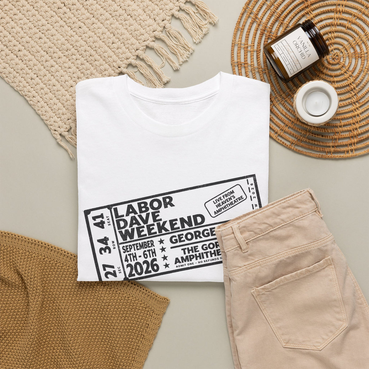 Labor Day Weekend Ticket T-Shirt – Vintage Event Pass Graphic Tee