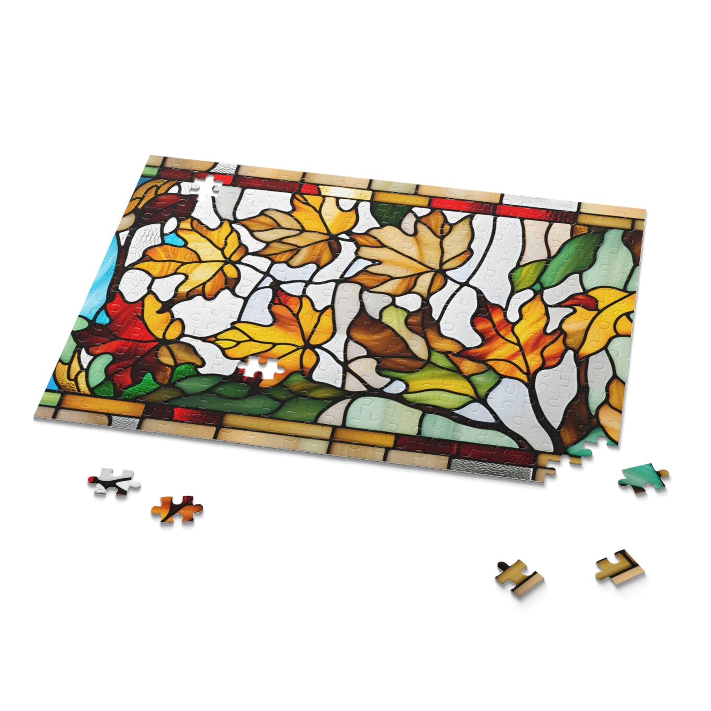 Stained Glass Leaf Puzzle (120, 252, 500-Piece)