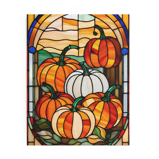 Stained Glass Pumpkin Puzzle (120, 252, 500-Piece)