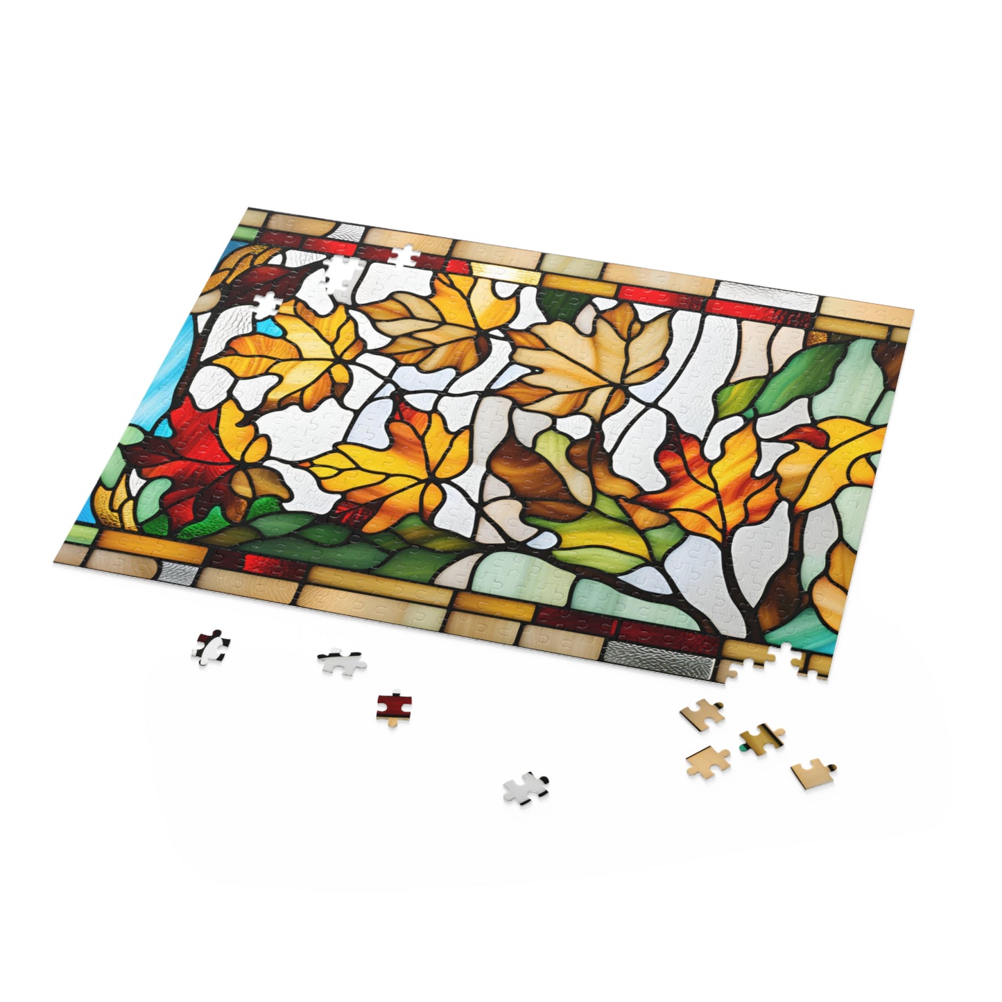 Stained Glass Leaf Puzzle (120, 252, 500-Piece)