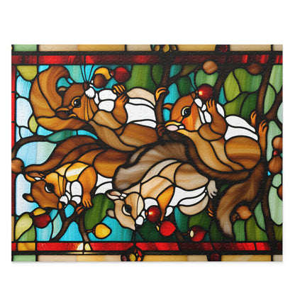 Stained Glass Squirrel Puzzle (120, 252, 500-Piece)