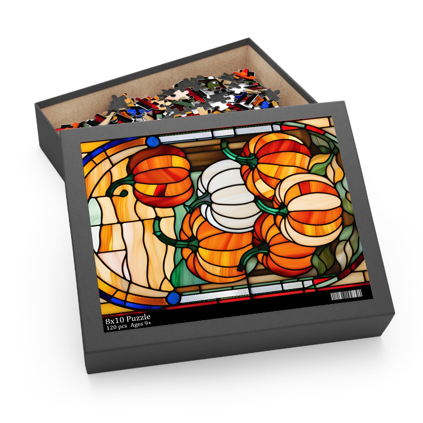 Stained Glass Pumpkin Puzzle (120, 252, 500-Piece)