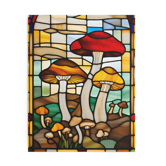 Stained Glass Mushroom Puzzle (120, 252, 500-Piece)