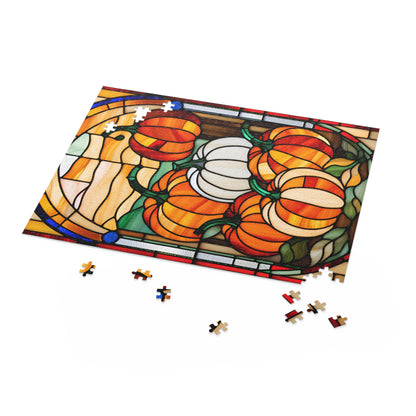 Stained Glass Pumpkin Puzzle (120, 252, 500-Piece)