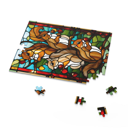 Stained Glass Squirrel Puzzle (120, 252, 500-Piece)