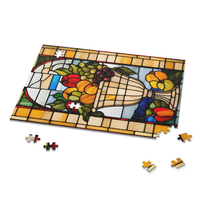 Stained Glass Harvest Cornucopia Puzzle (120, 252, 500-Piece)