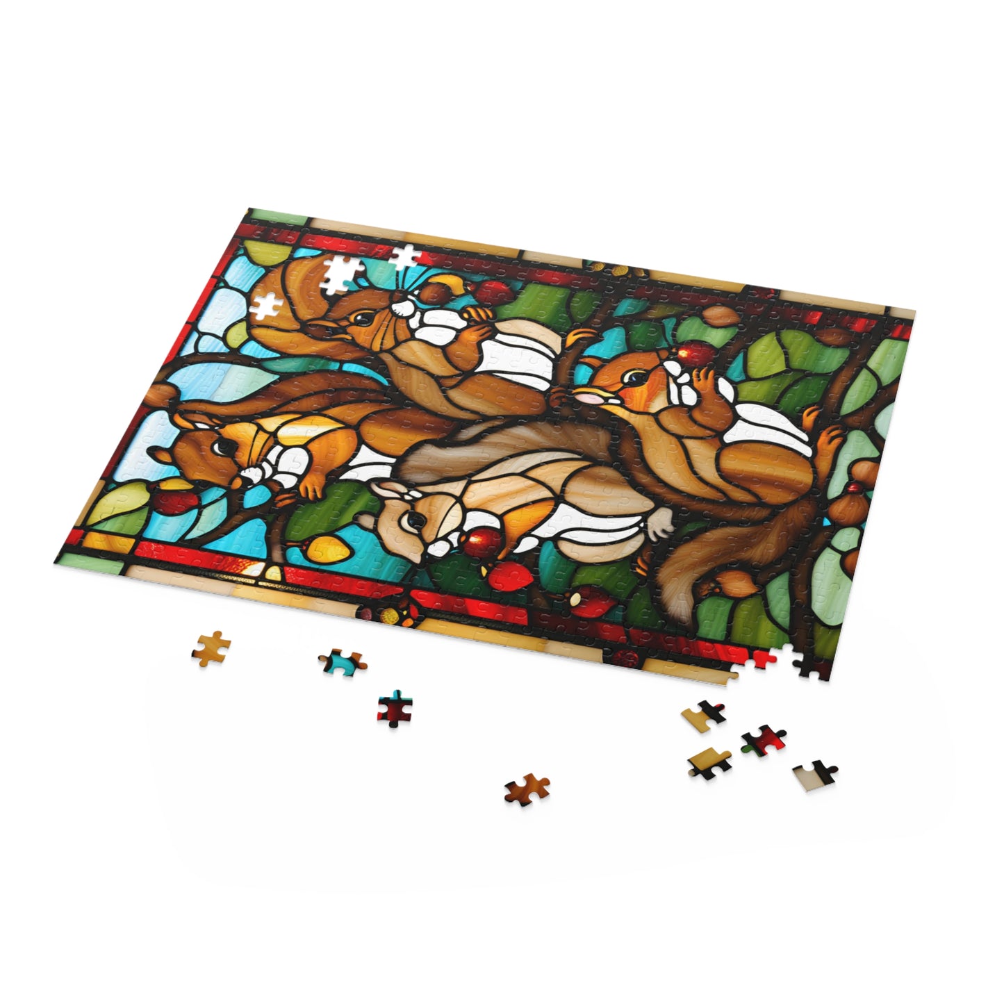 Stained Glass Squirrel Puzzle (120, 252, 500-Piece)